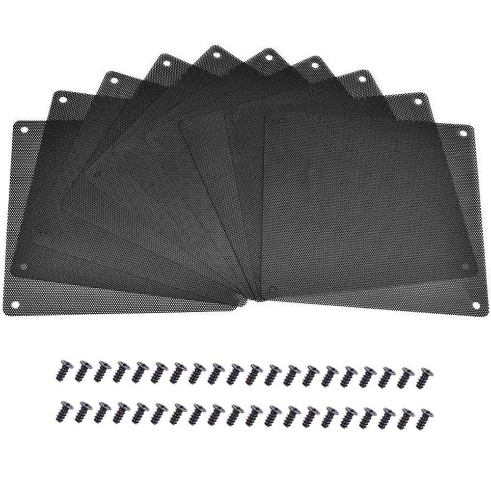 10 Pieces 120mm PC Cooler Fan Dust Filter Computer Fan Filter Black Dustproof Case Cover Computer Mesh with 40 Pieces of Screws img 4