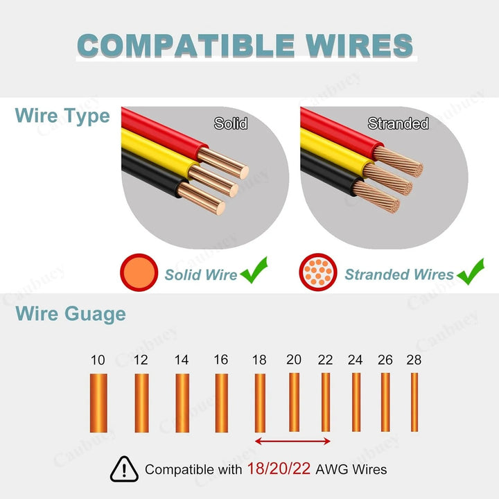 12PCS Quick Connect Wire Connectors, 3 Way 2 Pin Low Voltage T Tap Wire Splitter Connectors for 18-22 AWG, Solderless Plug-in Connector for LED, Automotive, DIY Projects