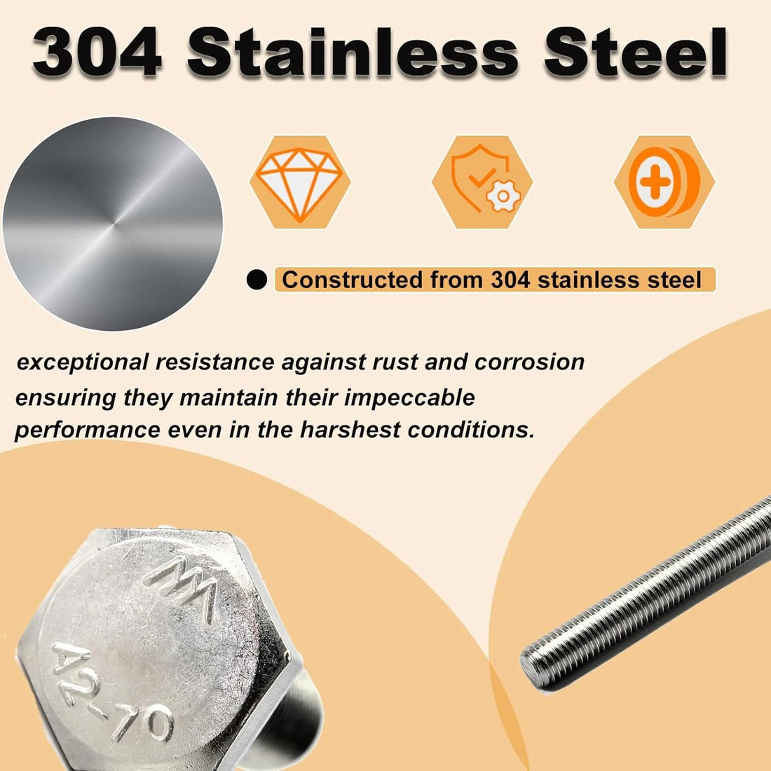 20Pcs M8 Hex Bolts M8x30mm Hex Head Bolt Stainless Steel 304 | M8-1.25 Fully Threaded Hex Tap Metric Hexagon Head Machine Screw Right Hand External Hex Drive