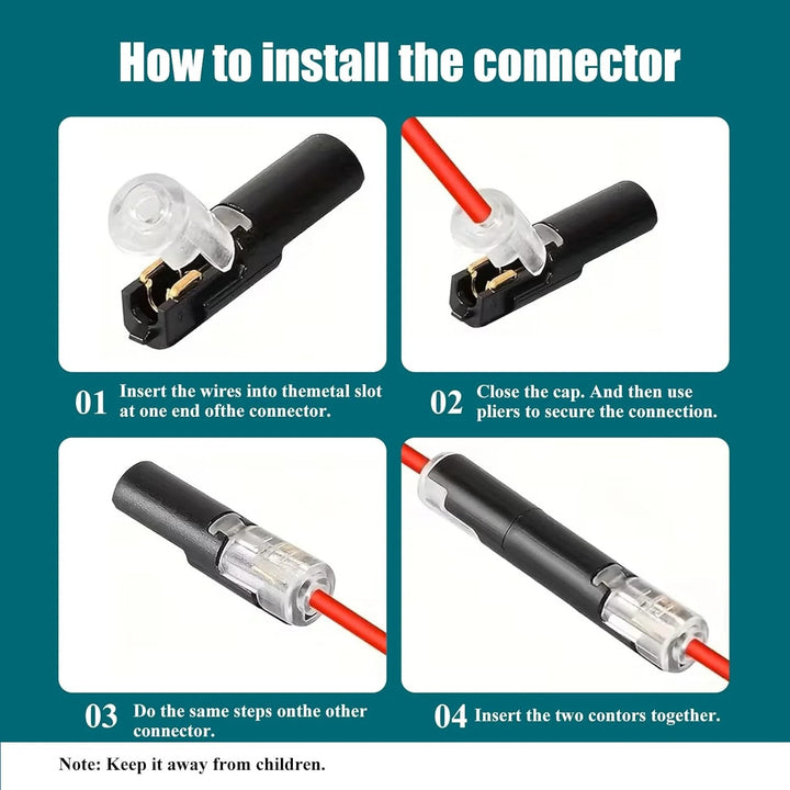 20pcs Single Wire Connector Pluggable LED Wire Plug in Connector for AWG 20-24, 1-Pin 1-Way Wire Universal Low Voltage Quick-Connect, Single-Line Interlocking Detachable LED Connectors