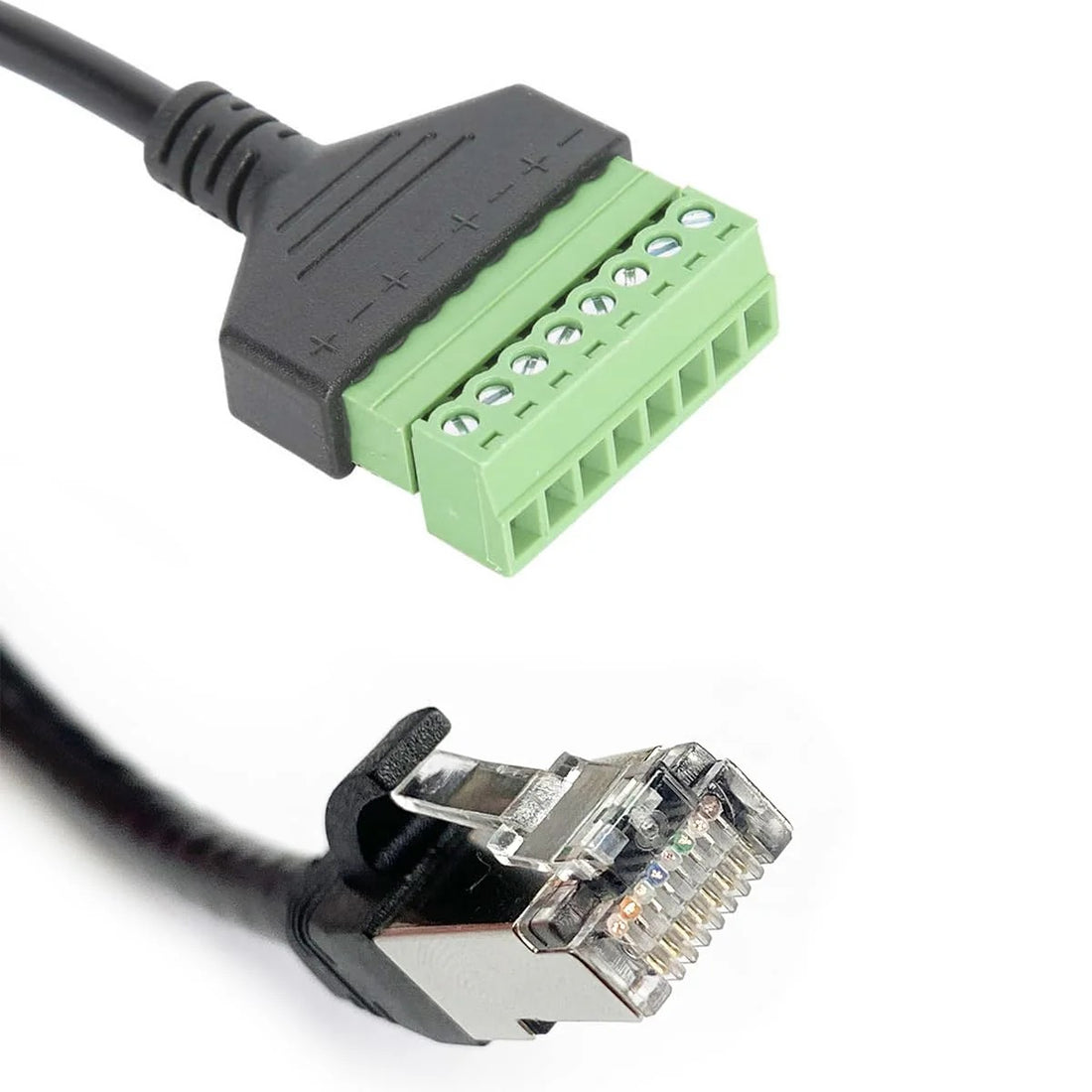 2Pcs RJ45 Male to 8 Pins Terminal Adapter for Cat5 Ethernet Extender | Include a small screwdriver,RJ45 Extension and Repair,No soldering required,Shielding structure