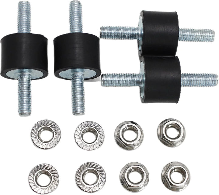 4 Pcs M6 20 x 15 mm Rubber Isolator Mounts Double Studs Shock Absorber with 8 Pcs Locknuts, Cylindrical Anti Vibration Isolation Damping Mounts for Compressors Pumps Generators Motor Engines