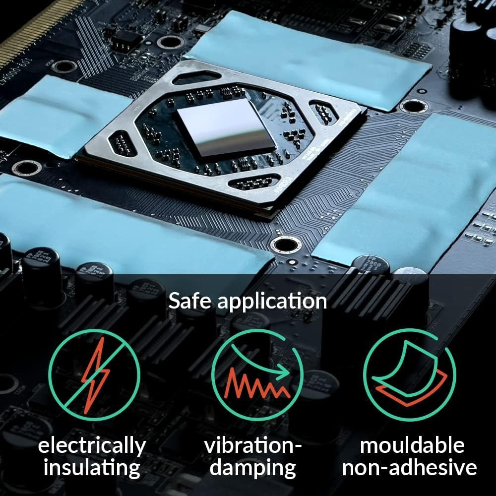 ARCTIC TP-3: Premium Performance Thermal Pad, 100 x 100 x 1.5 mm (Stackable to 2.0 mm Without Performance Loss), 1 Piece - High Performance, Particularly Soft, Ideal Gap Filler, Bridging Gaps