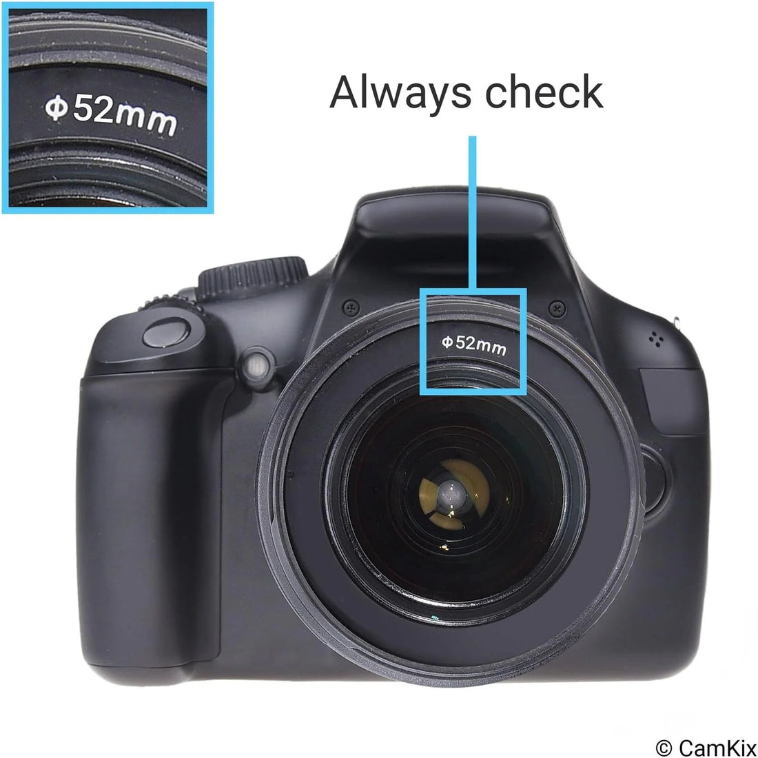 CAMKIX Camera Lens Hood 52mm - Rubber - Set of 2 - Collapsible in 3 Steps - Sun Shade/Shield - Reduces Lens Flare and Glare - Blocks Excess Sunlight for Enhanced Photography and Video Footage