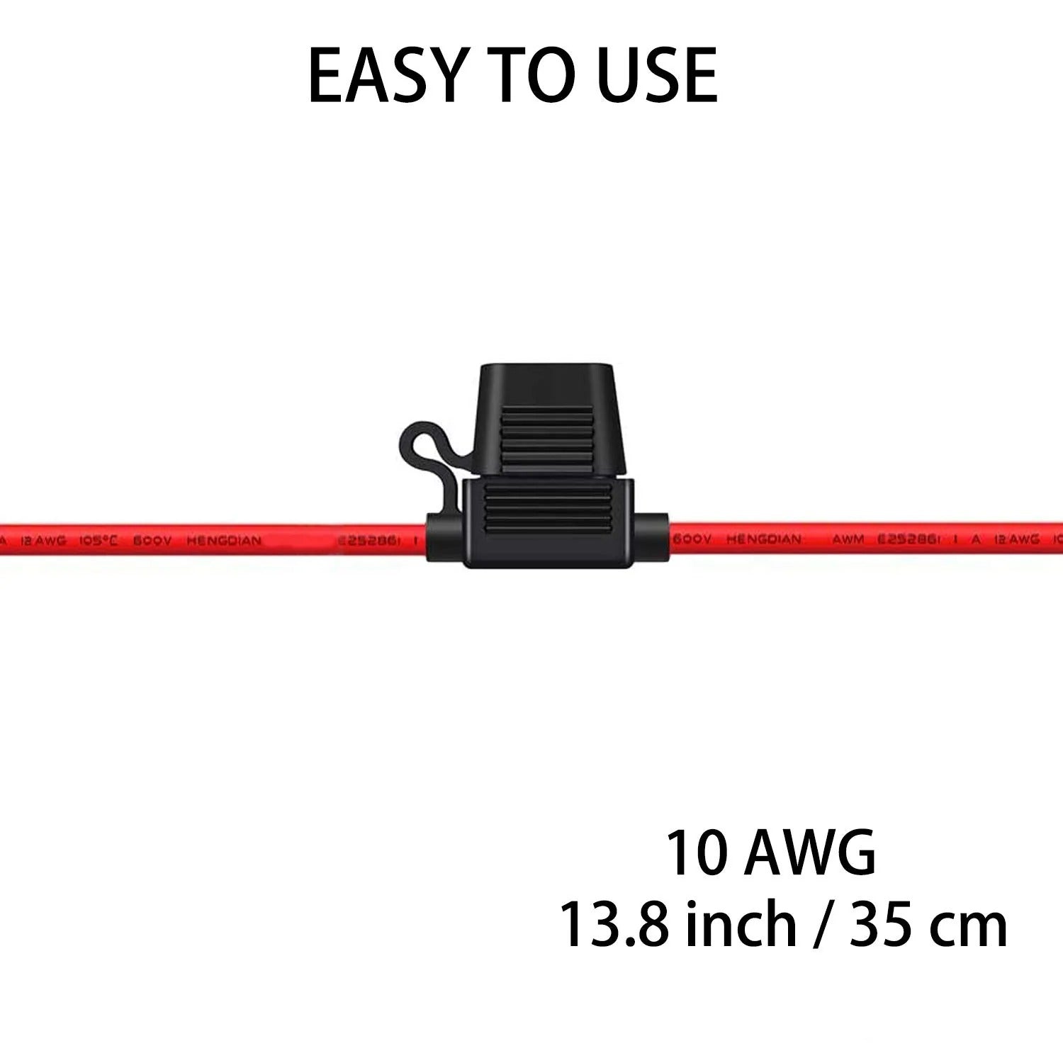 Fuse Holder - 10 AWG Inline Fuse Holder with 40 AMP