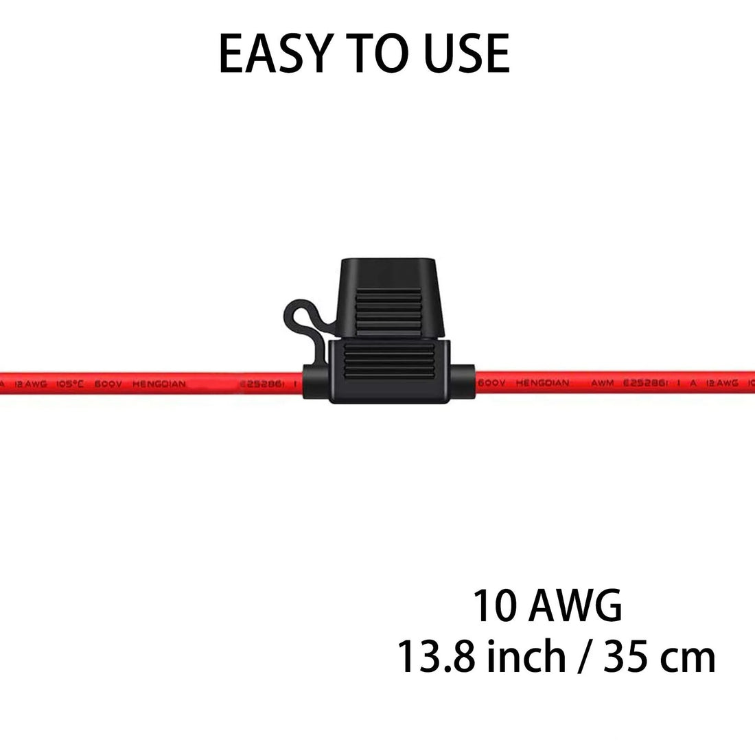Fuse Holder - 10 AWG Inline Fuse Holder with 40 AMP
