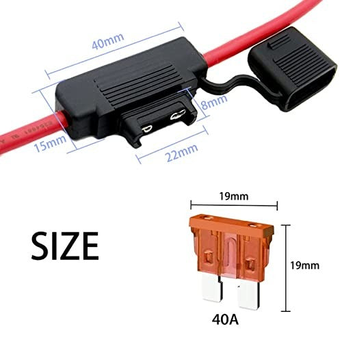 Fuse Holder - 10 AWG Inline Fuse Holder with 40 AMP