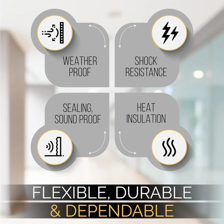 High Density Foam Weather Stripping Door Seal Strip Insulation Tape Roll for Insulating Door Frame, Window, Air Conditioner | Self Adhesive Sealing Weatherstrip (Black, 1/4 in 1/8 in 50 Ft)