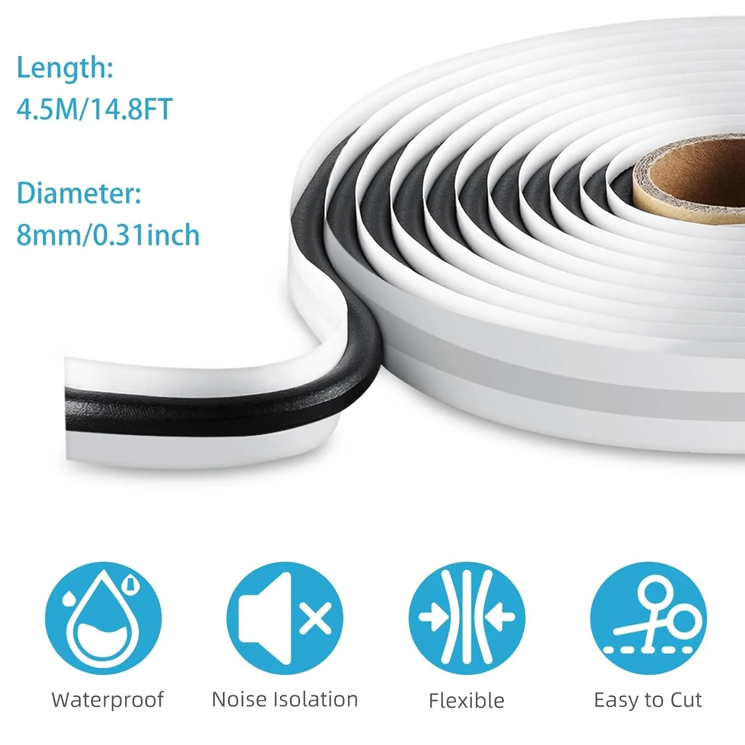 Butyl Sealant Tape, 13Ft Butyl Rubber Sealant Headlight Glue Sealant Rope for Automotive (Car, RV, Marine) for Installing Car Part, Windows, Doors and Windshield etc.