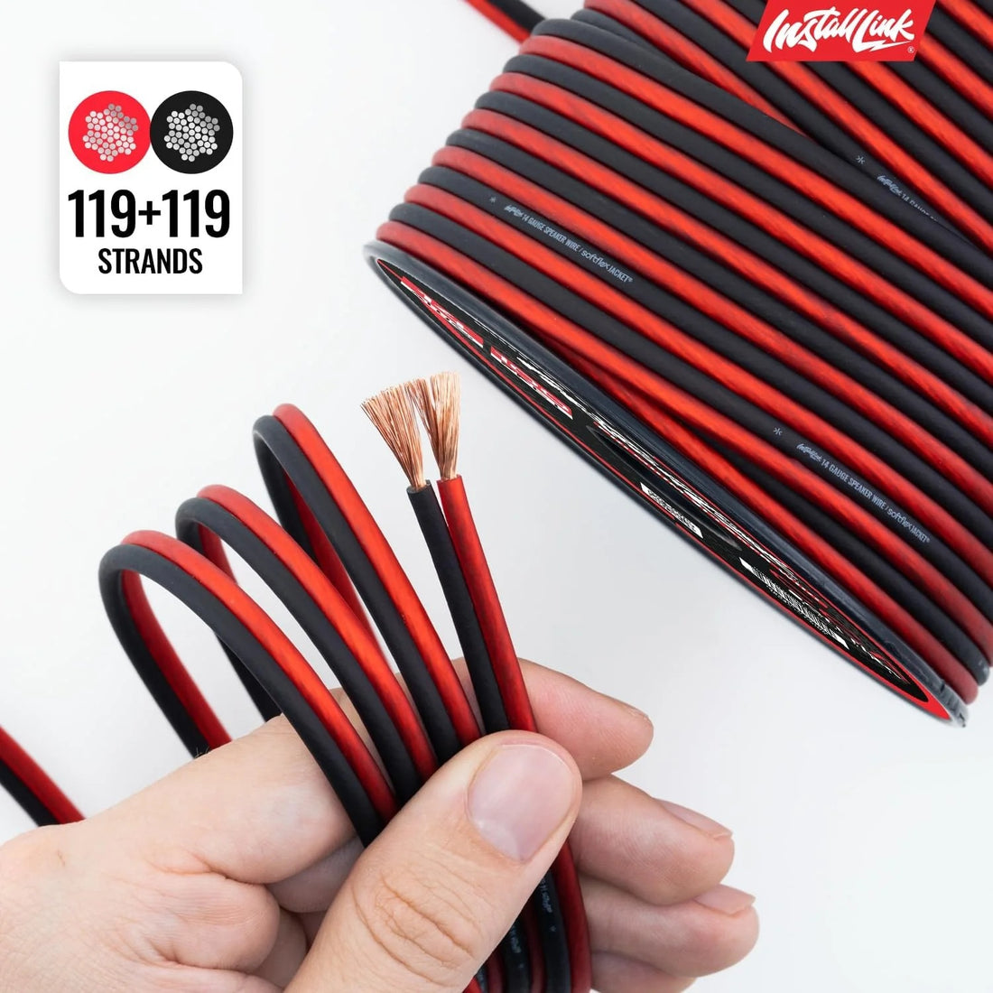 14 Gauge Speaker Wire (Speaker Cable) for Car, Home or RV Audio Cable, 100ft, CCA